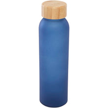 Load image into Gallery viewer, Lume 500 ml matte soda lime glass bottle with bamboo lid   — Ocean blue