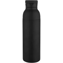 Load image into Gallery viewer, Illuminate 650 ml RCS recycled stainlesss steel double wall insulated water bottle — Black (front)