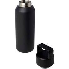 Load image into Gallery viewer, Astra 600 ml RCS recycled stainless steel copper vacuum insulated water bottle (carbonated safe) — Black (detail)