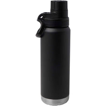 Load image into Gallery viewer, Fortis 700 ml RCS recycled stainless steel copper vacuum insulated water bottle (carbonated safe) — Black (back)