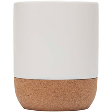Load image into Gallery viewer, Billie 300 ml ceramic sublimation mug with cork details — White (front)