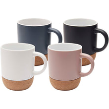 Load image into Gallery viewer, Billie 300 ml ceramic mug with cork details and matt finish — group