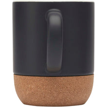 Load image into Gallery viewer, Billie 300 ml ceramic mug with cork details and matt finish — Black (back)