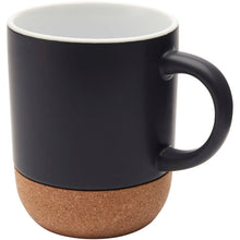 Load image into Gallery viewer, Billie 300 ml ceramic mug with cork details and matt finish — Black