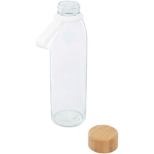 Load image into Gallery viewer, Porto 500 ml glass water bottle with silicone handle and bamboo lid  — Transparent clear (detail)