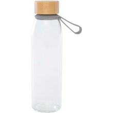 Load image into Gallery viewer, Porto 500 ml glass water bottle with silicone handle and bamboo lid  — Grey (front)