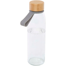 Load image into Gallery viewer, Porto 500 ml glass water bottle with silicone handle and bamboo lid  — Grey
