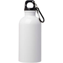 Load image into Gallery viewer, Oregon 400 ml RCS certified single wall stainless steel water bottle with carabiner — White (front)