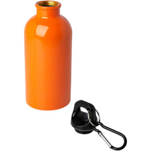 Load image into Gallery viewer, Oregon 400 ml RCS certified single wall stainless steel water bottle with carabiner — Orange (detail)