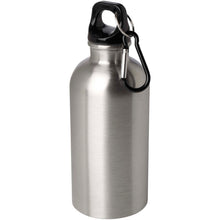 Load image into Gallery viewer, Oregon 400 ml RCS certified single wall stainless steel water bottle with carabiner — Silver