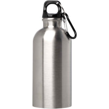 Load image into Gallery viewer, Oregon 400 ml RCS certified single wall stainless steel water bottle with carabiner — Silver (front)