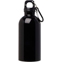 Load image into Gallery viewer, Oregon 400 ml RCS certified single wall stainless steel water bottle with carabiner — Black (front)