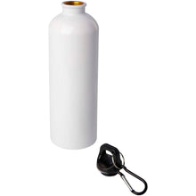 Load image into Gallery viewer, Oregon 750 ml RCS certified single wall stainless steel water bottle with carabiner — White (detail)