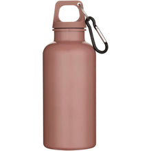 Load image into Gallery viewer, Oregon 400 ml solid colour RCS recycled plastic water bottle with carabiner  — Dusty Pink (front)