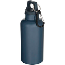 Load image into Gallery viewer, Oregon 400 ml solid colour RCS recycled plastic water bottle with carabiner  — Hale Blue