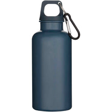 Load image into Gallery viewer, Oregon 400 ml solid colour RCS recycled plastic water bottle with carabiner  — Hale Blue (front)
