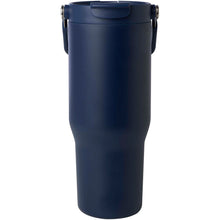 Load image into Gallery viewer, Bronx 900 ml RCS recycled stainless steel copper vacuum insulated tumbler with dual function lid — Navy (back)