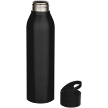Load image into Gallery viewer, Sky 650 ml RCS recycled single wall stainless steel water bottle — Black (detail)