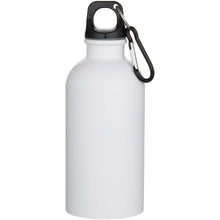 Load image into Gallery viewer, Oregon 400 ml matte RCS recycled single wall stainless steel water bottle with carabiner — White (front)