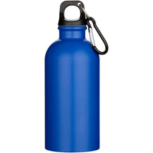 Load image into Gallery viewer, Oregon 400 ml matte RCS recycled single wall stainless steel water bottle with carabiner — Royal blue (front)