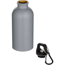 Load image into Gallery viewer, Oregon 400 ml matte RCS recycled single wall stainless steel water bottle with carabiner — Grey (detail)