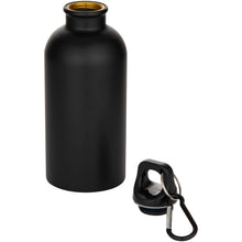 Load image into Gallery viewer, Oregon 400 ml matte RCS recycled single wall stainless steel water bottle with carabiner — Black (detail)