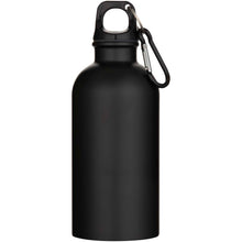 Load image into Gallery viewer, Oregon 400 ml matte RCS recycled single wall stainless steel water bottle with carabiner — Black (front)
