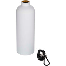 Load image into Gallery viewer, Oregon 750 ml matte RCS recycled single wall stainless steel water bottle with carabiner — White (detail)
