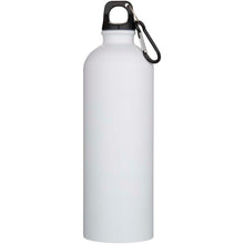 Load image into Gallery viewer, Oregon 750 ml matte RCS recycled single wall stainless steel water bottle with carabiner — White (front)