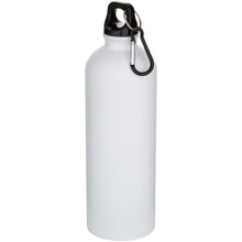 Load image into Gallery viewer, Oregon 750 ml matte RCS recycled single wall stainless steel water bottle with carabiner — White