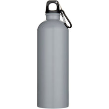 Load image into Gallery viewer, Oregon 750 ml matte RCS recycled single wall stainless steel water bottle with carabiner — Grey (front)