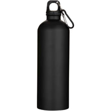 Load image into Gallery viewer, Oregon 750 ml matte RCS recycled single wall stainless steel water bottle with carabiner — Black (front)
