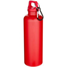 Load image into Gallery viewer, Oregon 750 ml solid colour RCS recycled plastic water bottle with carabiner   — Red