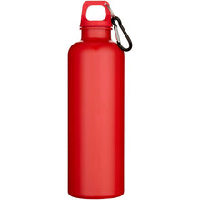 Load image into Gallery viewer, Oregon 750 ml solid colour RCS recycled plastic water bottle with carabiner   — Red (front)