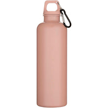 Load image into Gallery viewer, Oregon 750 ml solid colour RCS recycled plastic water bottle with carabiner   — Dusty Pink (front)