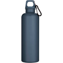 Load image into Gallery viewer, Oregon 750 ml solid colour RCS recycled plastic water bottle with carabiner   — Hale Blue (front)