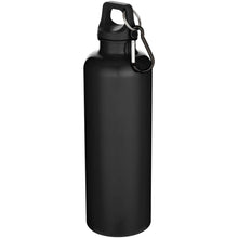 Load image into Gallery viewer, Oregon 750 ml solid colour RCS recycled plastic water bottle with carabiner   — Black