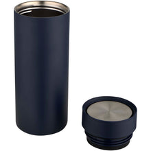 Load image into Gallery viewer, Illuminate 650 ml RCS recycled double wall stainless steel water bottle with 3-piece lid set — Navy (detail 2)