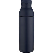 Load image into Gallery viewer, Illuminate 650 ml RCS recycled double wall stainless steel water bottle with 3-piece lid set — Navy (front)