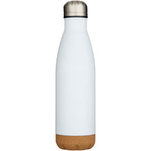 Load image into Gallery viewer, Cove 500 ml double wall vacuum insulated stainless steel water bottle with cork details — White (front)