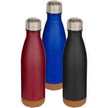 Load image into Gallery viewer, Cove 500 ml double wall vacuum insulated stainless steel water bottle with cork details — group
