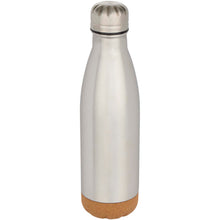 Load image into Gallery viewer, Cove 500 ml double wall vacuum insulated stainless steel water bottle with cork details — Matted silver