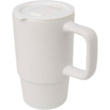 Load image into Gallery viewer, Carter 450 ml ceramic mug with plastic lid — White