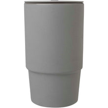 Load image into Gallery viewer, Carter 450 ml ceramic mug with plastic lid — Grey (front)