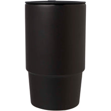 Load image into Gallery viewer, Carter 450 ml ceramic mug with plastic lid — Black (front)