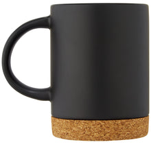 Load image into Gallery viewer, Neiva 425 ml ceramic mug with cork base — Black (back)
