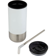 Load image into Gallery viewer, Grayson 480 ml RCS recycled insulated tumbler with straw — White (detail 2)