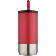 Load image into Gallery viewer, Grayson 480 ml RCS recycled insulated tumbler with straw — Red (front)