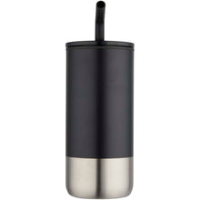 Load image into Gallery viewer, Grayson 480 ml RCS recycled insulated tumbler with straw — Black (front)