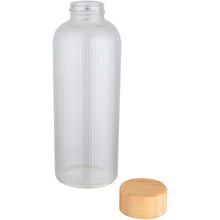 Load image into Gallery viewer, Mirage 650 ml single-walled borosilicate glass bottle with bamboo lid — Transparent (detail)